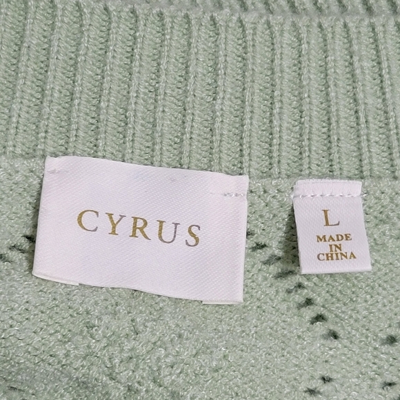 Cyrus Mint Green Women's Cable Knit Sweater Size Large. - Picture 7 of 8